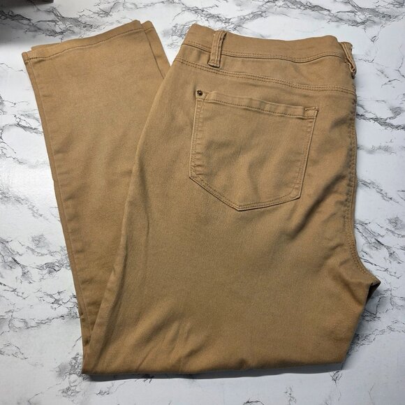 Curve Appeal 14 Tan Super Soft Mid Rise Minimalist Jeggings - Picture 1 of 11